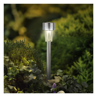 Lumineo Solar prikspot | Lumineo | Ø 4.5 x 24 cm (Led, Warm wit, RVS, Zilver) 894691 K170105773 - 4