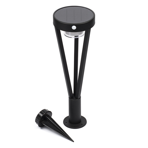 Lumineo Solar sokkellamp | Lumineo | Tarragona | 50 cm (Led, Schemersensor,  Bewegingssensor, Zwart) 897671 K170202843 - 1