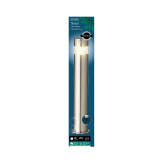 Lumineo Solar sokkellamp | Lumineo | Zaragoza | 50 cm (Led, Schemersensor, Bewegingssensor, RVS) 895208 K170202848 - 3