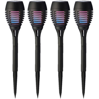 Lumineo Solar tuinfakkel | Lumineo | 27 cm | 4 stuks (Led, Schemersensor, Vlameffect, Gekleurd) 897656 K170203526 - 2