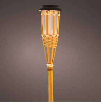 Lumineo Solar tuinfakkel | Lumineo | 54 cm (LED, Vlameffect, Bamboe) 894756 K170203566 - 