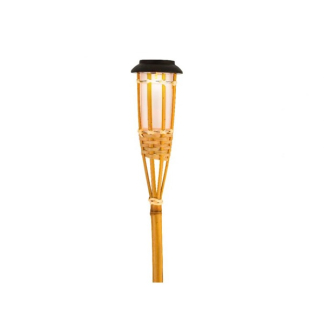 Lumineo Solar tuinfakkel | Lumineo | 54 cm (Led, Schemersensor, Vlameffect, Bamboe) 894756 K170203566