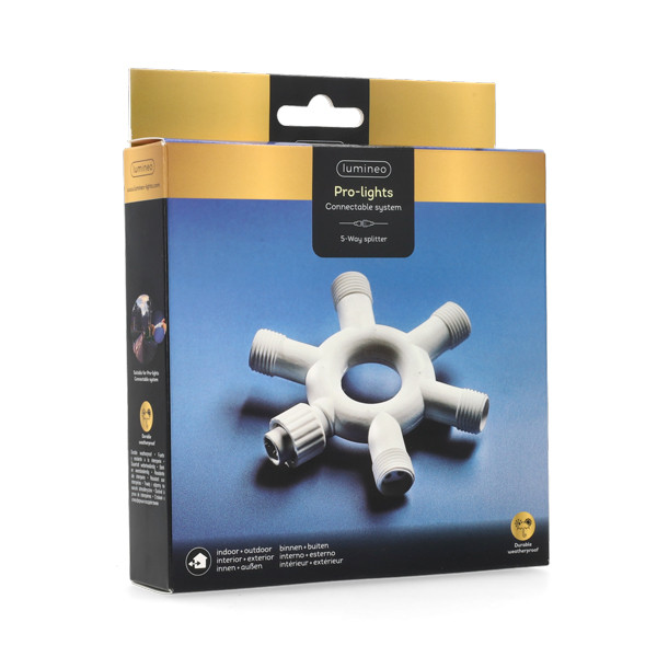 Lumineo Splitter koppelbare kerstverlichting | Lumineo | Pro-Lights | Ø 10 cm (5-weg, Wit, Binnen/Buiten) 493699 K151200126 - 4