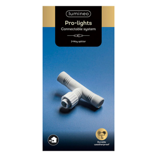 Lumineo Splitter koppelbare kerstverlichting | Lumineo | Pro-lights | 6 x 4.5 cm (2-weg, Wit, Buiten) 493697 K151200125 - 3