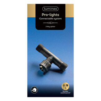 Lumineo Splitter koppelbare kerstverlichting | Lumineo | Pro-lights | 6 x 4.5 cm (2-weg, Zwart, Buiten) 493701 K151200128 - 2