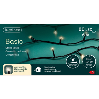 Lumineo Standaard kerstverlichting | 11 meter | Lumineo (80 leds, Timer, Dimmer, Binnen/Buiten, Warm wit) 494246 K151000501 - 7