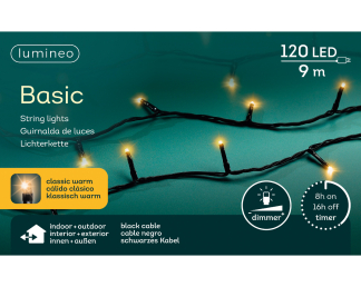 Lumineo Standaard kerstverlichting | 14 meter | Lumineo (120 leds, Binnen/Buiten, Extra warm wit, Timer, Dimmer) 494334 K151000508 - 9