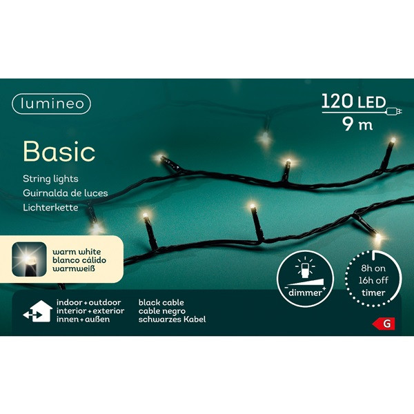 Lumineo Standaard kerstverlichting | 14 meter | Lumineo (120 leds, Timer, Dimmer, Binnen/Buiten, Warm wit) 494251 K151000502 - 7
