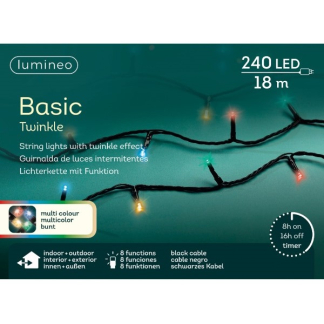 Lumineo Standaard kerstverlichting | 23 meter | Lumineo (240 leds, Binnen/Buiten, Gekleurd, Timer, Twinkelen) 494155 K151200066 - 5