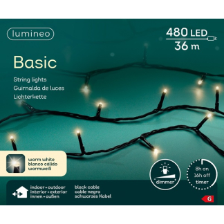 Lumineo Standaard kerstverlichting | 41 meter | Lumineo (480 leds, Timer, Dimmer, Binnen/Buiten, Warm wit) 494269 K151000504 - 7