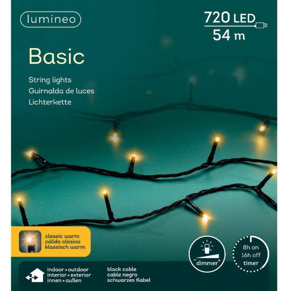 Lumineo Standaard kerstverlichting | 57 meter | Lumineo (720 leds, Timer, Dimmer, Binnen/Buiten, Extra warm wit) 494339 K151000511 - 9