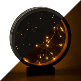 Lumineo Tafeldecoratie cirkel | Lumineo | 25 x 27.5 cm (40 Micro LEDs, Timer, Binnen) 487124 K150304010 - 