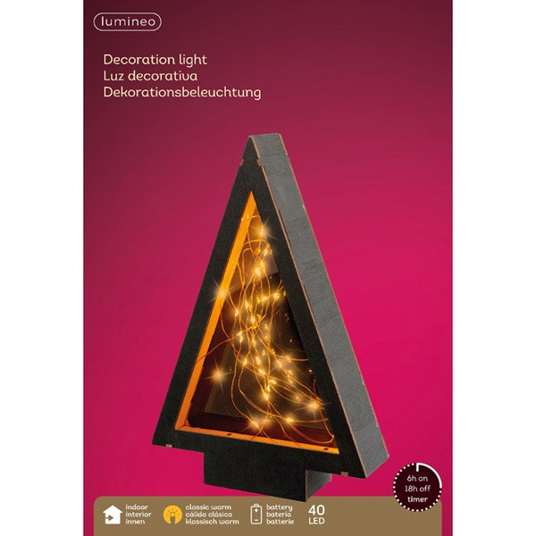 Lumineo Tafeldecoratie kerstboom | Lumineo | 19 x 28 cm (40 micro leds, Timer, Binnen) 487127 K150303997 - 5
