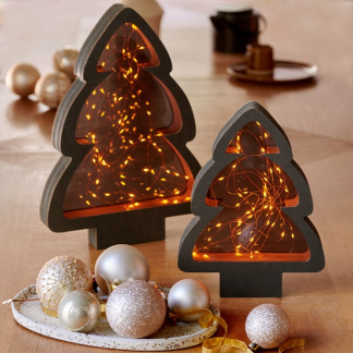 Lumineo Tafeldecoratie kerstboom | Lumineo | 21 x 28 cm (40 micro leds, Timer, Binnen) 487130 K150303998 - 5