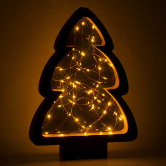 Lumineo Tafeldecoratie kerstboom | Lumineo | 27.5 x 38 cm (60 Micro LEDs, Timer, Binnen) 487131 K150303999 - 