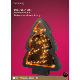Lumineo Tafeldecoratie kerstboom | Lumineo | 27.5 x 38 cm (60 Micro LEDs, Timer, Binnen) 487131 K150303999 - 