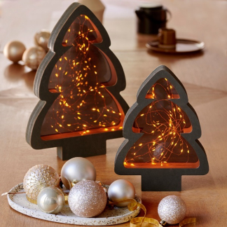 Lumineo Tafeldecoratie kerstboom | Lumineo | 27.5 x 38 cm (60 Micro leds, Timer, Binnen) 487131 K150303999 - 5