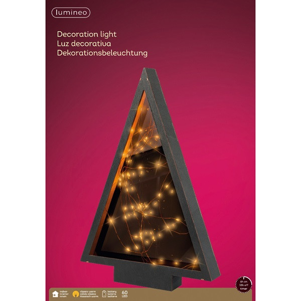 Lumineo Tafeldecoratie kerstboom | Lumineo | 32.5 x 47 cm (60 micro leds, Timer, Binnen) 487128 K150303996 - 5