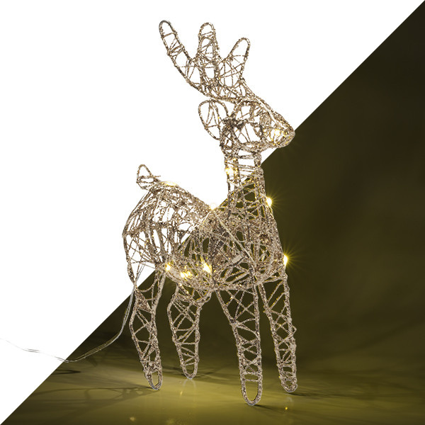 Lumineo Tafeldecoratie rendier | Lumineo | 12 x 21 cm (10 Micro leds, Binnen) 486651 K151000664 - 1