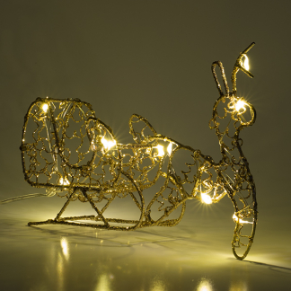 Lumineo Tafeldecoratie rendier met slee | Lumineo | 19 x 13 cm (10 Micro leds, Binnen) 486650 K151000665 - 3