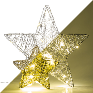 Lumineo Tafeldecoratie sterren | Lumineo | 20 x 20 cm (25 Micro leds, Binnen) 488698 K151000668