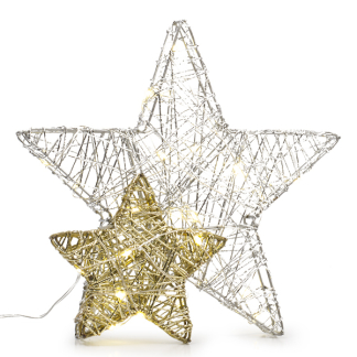 Lumineo Tafeldecoratie sterren | Lumineo | 20 x 20 cm (25 Micro leds, Binnen) 488698 K151000668 - 2