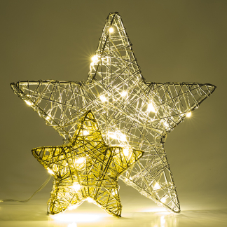 Lumineo Tafeldecoratie sterren | Lumineo | 20 x 20 cm (25 Micro leds, Binnen) 488698 K151000668 - 3