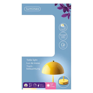 Lumineo Tafellamp | Lumineo | Ø 15 x 25 cm (Led, 80 lm, Oplaadbaar, Metaal, Dimbaar, USB C, Geel) 892067 K170105515 - 3