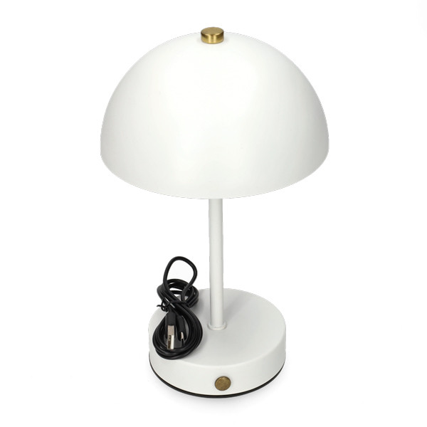 Lumineo Tafellamp | Lumineo | Ø 15 x 25 cm (Led, 80 lm, Oplaadbaar, Metaal, Dimbaar, USB C, Wit) 892070 K170105518 - 2