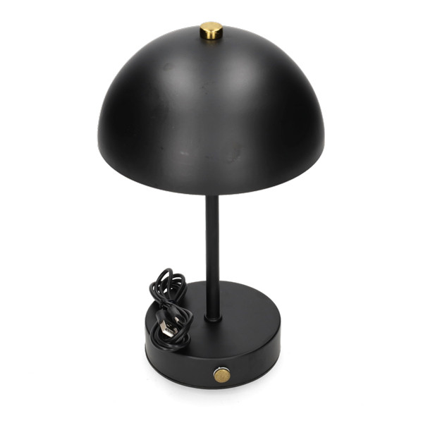 Lumineo Tafellamp | Lumineo | Ø 15 x 25 cm (Led, 80 lm, Oplaadbaar, Metaal, Dimbaar, USB C, Zwart) 892071 K170105519 - 2