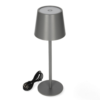 Lumineo Tafellamp | Lumineo | Ø 9 x 27 cm (Led, 50 lm, Oplaadbaar, Aanpasbare kleurtemperatuur, USB C, Metaal, Grijs) 892103 K170105524 - 3