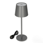 Lumineo Tafellamp | Lumineo | Ø 9 x 27 cm (Led, 50 lm, Oplaadbaar, Aanpasbare kleurtemperatuur, USB C, Metaal, Grijs) 892103 K170105524 - 3