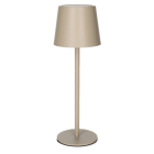 Tafellamp | Lumineo | Ø 9 x 27 cm (Led, 50 lm, Oplaadbaar, Aanpasbare kleurtemperatuur, USB C, Metaal, Zand)
