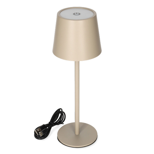 Lumineo Tafellamp | Lumineo | Ø 9 x 27 cm (Led, 50 lm, Oplaadbaar, Aanpasbare kleurtemperatuur, USB C, Metaal, Zand) 892102 K170105523 - 3
