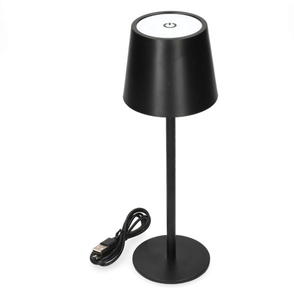 Lumineo Tafellamp | Lumineo | Ø 9 x 27 cm (Led, 50 lm, Oplaadbaar, Aanpasbare kleurtemperatuur, USB C, Metaal, Zwart) 892312 K170105531 - 3