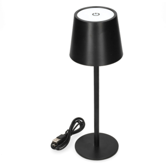 Lumineo Tafellamp | Lumineo | Ø 9 x 27 cm (Led, 50 lm, Oplaadbaar, Aanpasbare kleurtemperatuur, USB C, Metaal, Zwart) 892312 K170105531 - 3