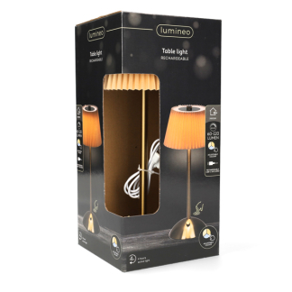 Lumineo Tafellamp | Lumineo | 30.5 cm (Oplaadbaar, 3 standen, Goud, Dimbaar, Binnen) 489492 K151200179 - 6