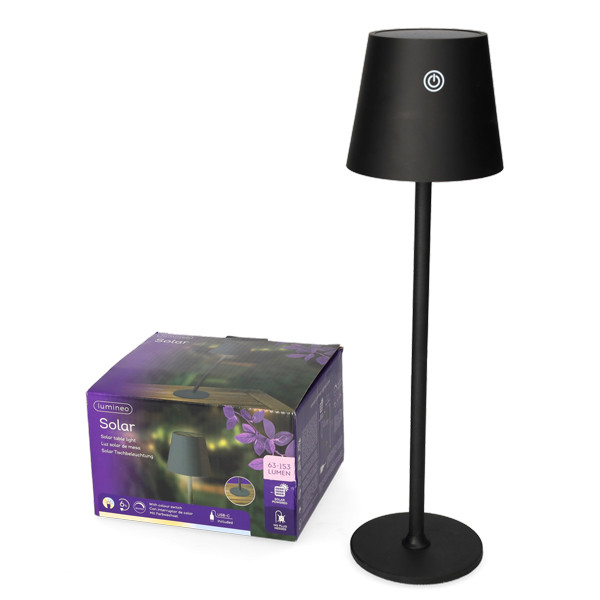 Lumineo Tafellamp buiten | Lumineo | Ø 11 x 37 cm (Led, 63-153 lm, Solar, Warm wit, IJzer, Zwart) 892253 K170105527 - 4