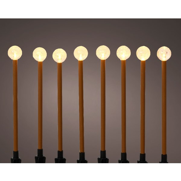 Lumineo Tuinsteker kerst | Lumineo | 8 stuks (8 leds, 210 x 20 cm, Bol, Twinkelend, Timer, Batterijen) 490209 K151200080 - 2