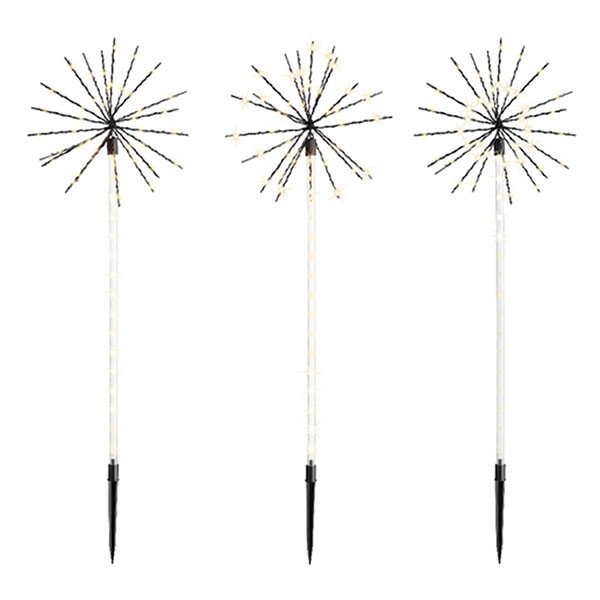 Lumineo Tuinsteker kerst | Lumineo | Set van 3 stuks (216 leds, 25 x 25 x 70 cm, Poolster, Sneeuwval effect, Buiten) 494438 K151200082 - 1