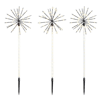 Lumineo Tuinsteker kerst | Lumineo | Set van 3 stuks (216 leds, 25 x 25 x 70 cm, Poolster, Sneeuwval effect, Buiten) 494438 K151200082 - 1