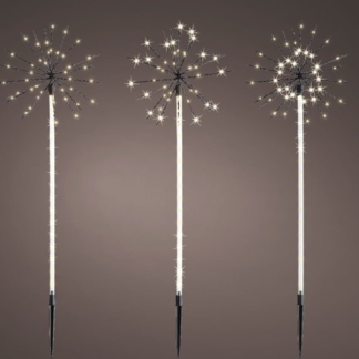 Lumineo Tuinsteker kerst | Lumineo | Set van 3 stuks (216 leds, 25 x 25 x 70 cm, Poolster, Sneeuwval effect, Buiten) 494438 K151200082 - 2