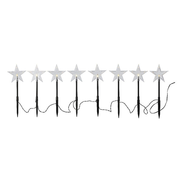 Lumineo Tuinsteker op zonne-energie | Lumineo | 210 x 1.5 x 24 cm | 8 stuks (8 leds, Schemersensor, Ster, Twinkelend, Buiten) 496370 K151200086 - 8