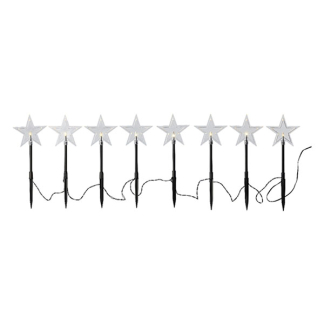 Lumineo Tuinsteker op zonne-energie | Lumineo | 8 stuks (8 leds, 210 x 1.5 x 24 cm, Schemersensor, Ster, Twinkelend, Buiten) 496370 K151200086 - 8