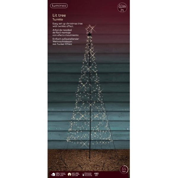 Lumineo Vlaggenmast kerstboom | Lumineo | Ø 1 x 3.2 meter (480 leds, Twinkelend, Timer, Buiten) 490317 K151200087 - 3