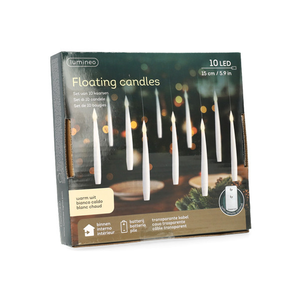 Lumineo Zwevende kaarsen | Lumineo | 15 cm (10 leds, Batterijen, Binnen) 489599 K151200180 - 5