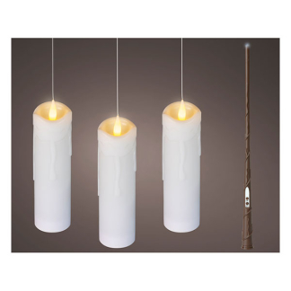 Lumineo Zwevende kaarsen | Lumineo | Set van 3 (Toverstaf afstandsbediening, Binnen, Batterijen, Warm wit licht) 486729 K151001779 - 2