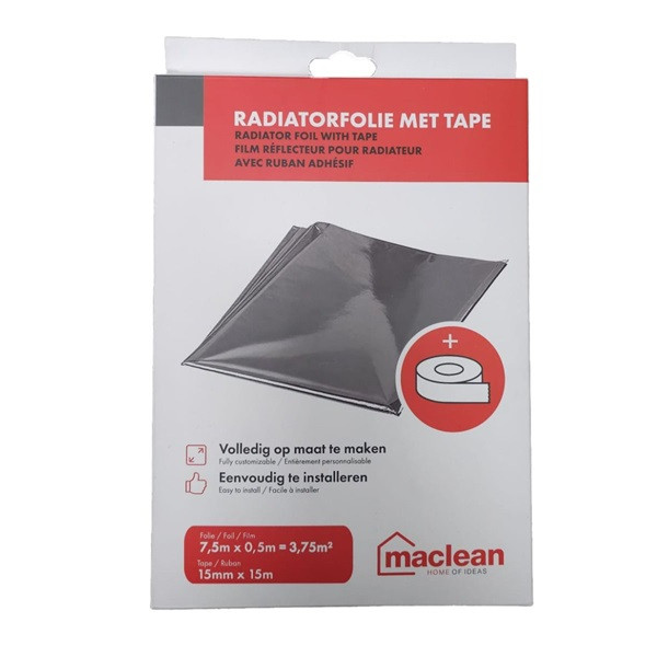 Mac Lean Radiatorfolie | Mac Lean | 7.5 x 0.5 meter (Energiebesparend, Zilver) 0414150 K100702830 - 3