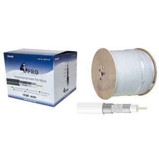 Macab Coax-kabel op haspel - 500 meter (RG-59T, Wit) 4151221 K010408724 - 1