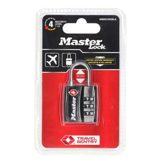Master Lock Hangslot | Master Lock | 4680EURDBLK | 30 mm (Cijferslot, TSA-goedgekeurd) 4680EURDBLK K170105194 - 4